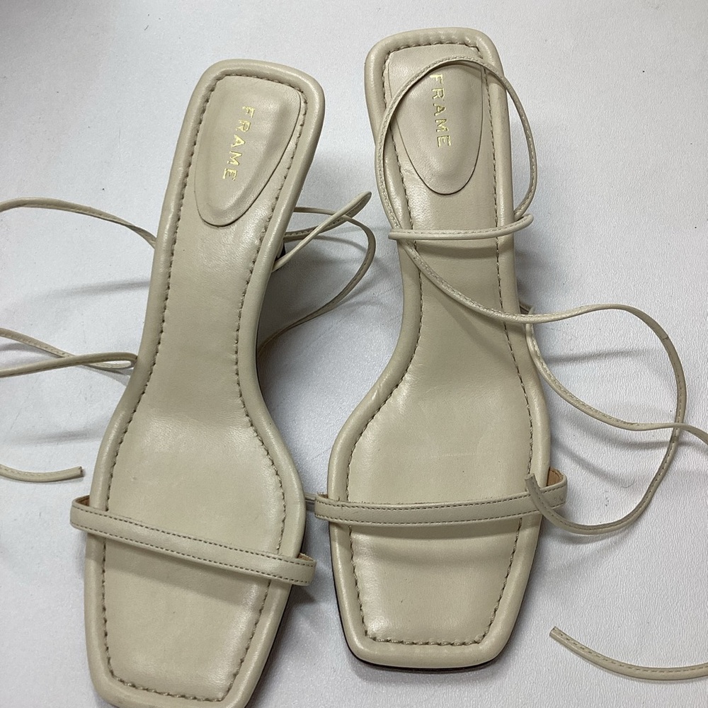 Frame Le Ozzie Heeled Lace Up Leather Sandal Size EU 39 - Picture 2 of 15